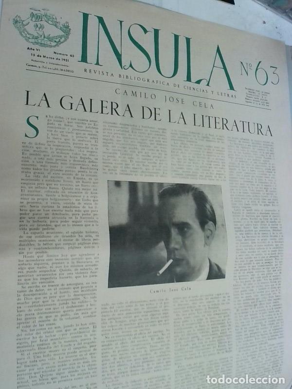 Libros: Insula n&ordm; 63, A&ntilde;o VI. Camilo Jos&eacute; Cela: La galera de la literatura - Autores Varios: