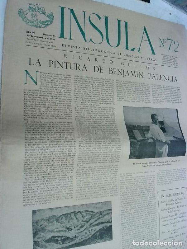 books: Insula n&ordm; 72, A&ntilde;o VI. Ricardo Gull&oacute;n: La pintura de Benjam&iacute;n Palencia - Autores Varios: