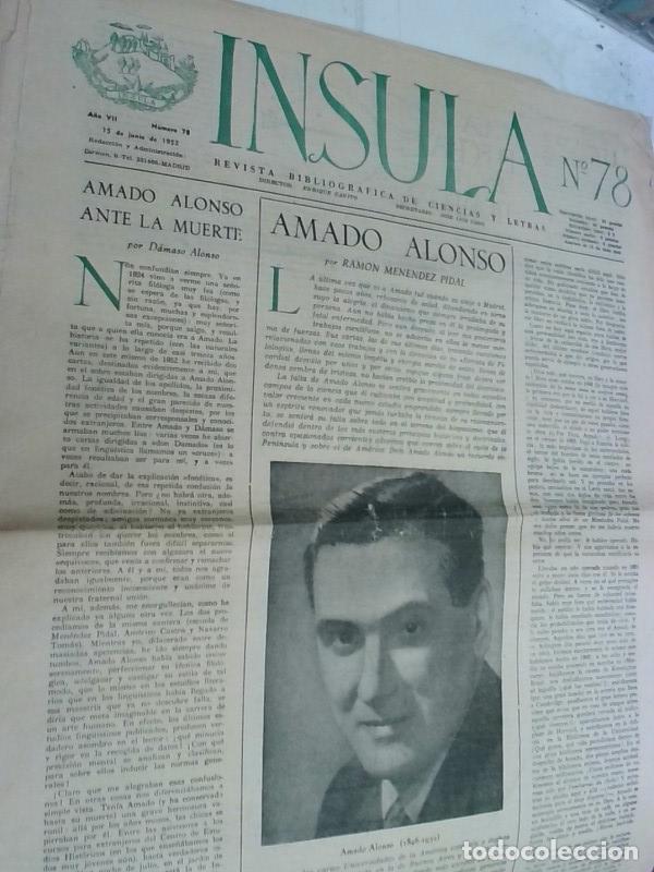 Libri di seconda mano: Insula n&ordm; 78, A&ntilde;o VII. Amado Alonso por Ram&oacute;n Men&eacute;ndez Pidal - Autores Varios: