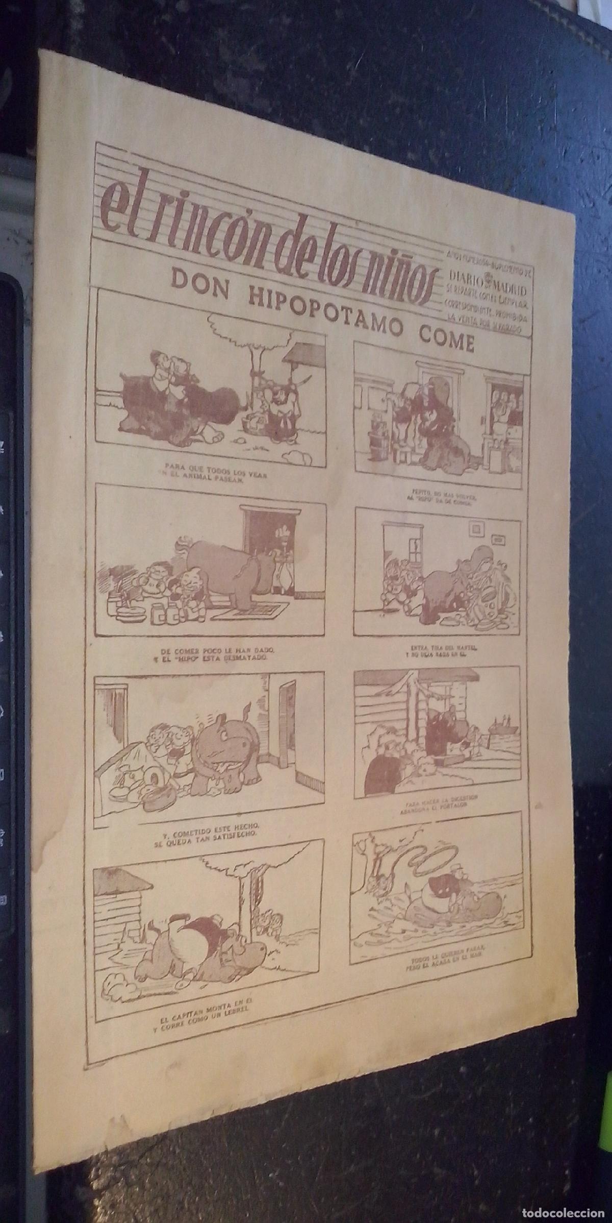 Libri di seconda mano: El rinc&oacute;n de los ni&ntilde;os. Suplemento de Diario de Madrid. A&ntilde;o 1. N&uacute;mero 56: Don hipop&oacute;tamo come - REVI