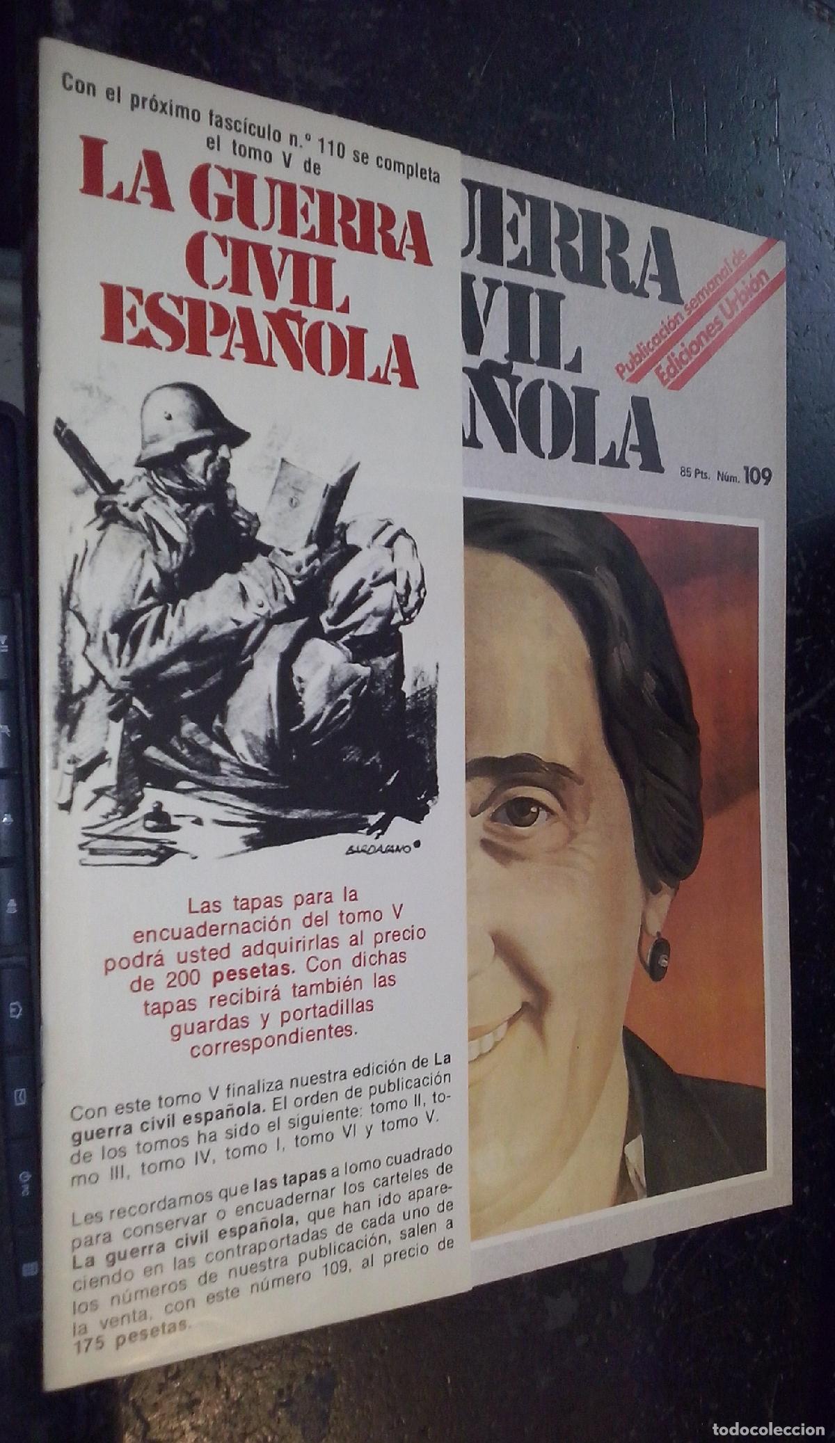 Libri di seconda mano: La guerra civil espa&ntilde;ola. N&ordm; 109 - REVISTA: