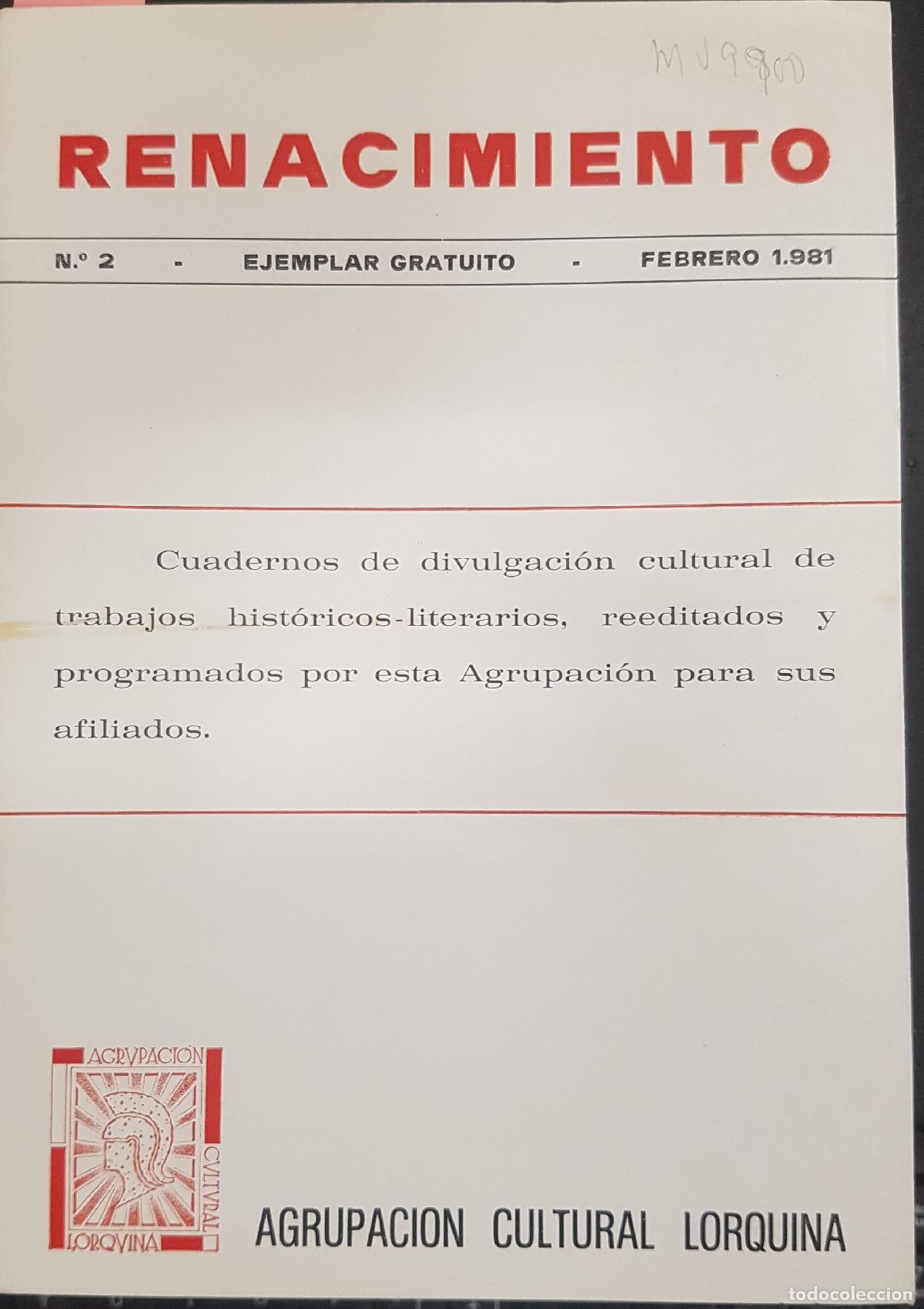 Libros: Renacimiento. Cuadernos de divulgaci&oacute;n cultural de trabajos hist&oacute;ricos - literarios, reeditados y pr