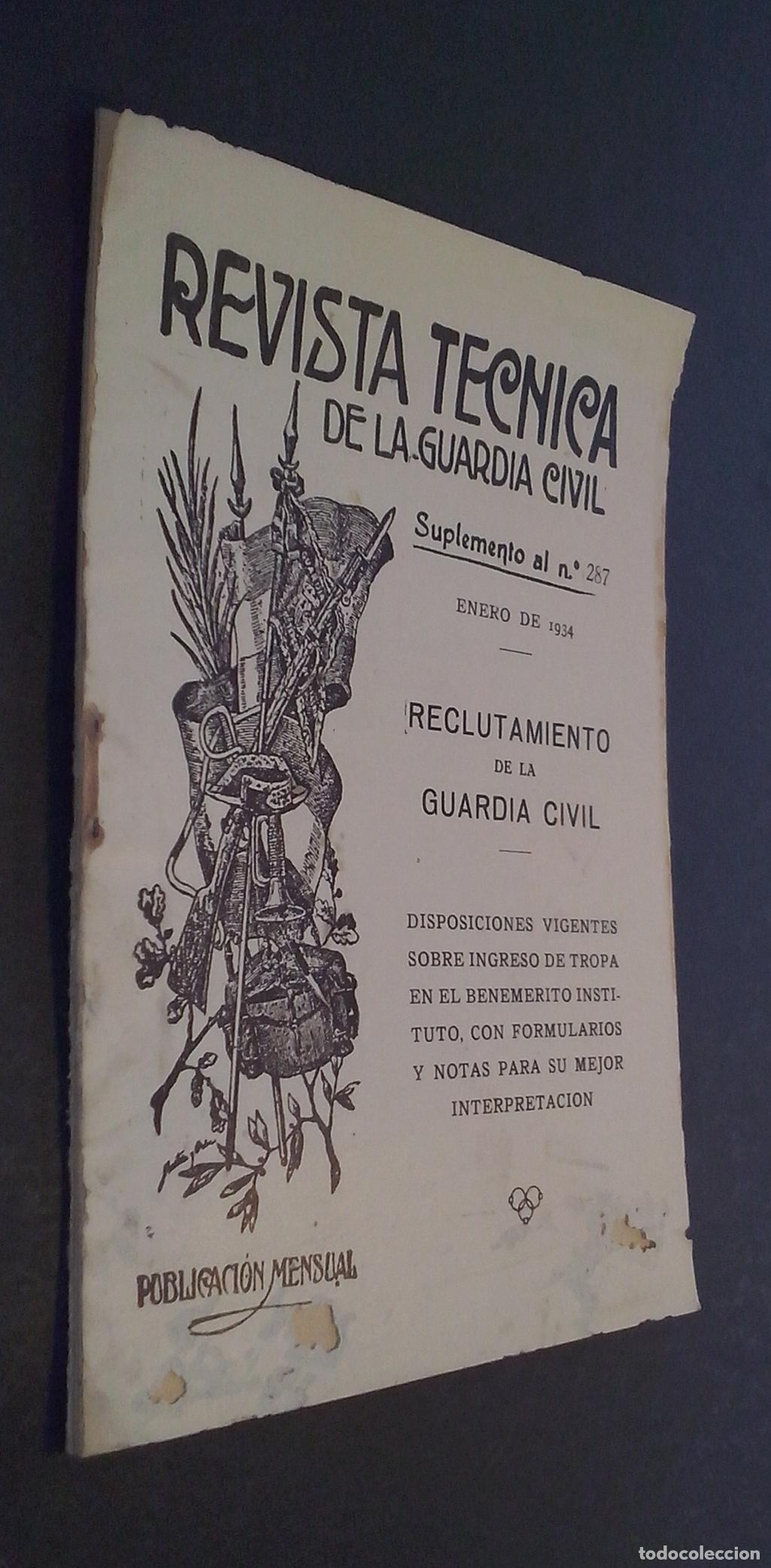 Libros: Revista T&eacute;cnica de la Guardia Civil. Suplemento al N&ordm; 287: Reclutamiento de la Guardia Civil - REVIS