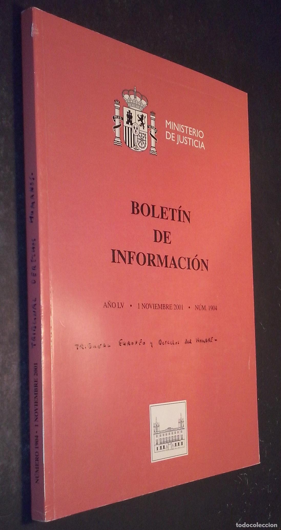 Libri di seconda mano: Bolet&iacute;n de Informaci&oacute;n. A&ntilde;o LV. 1 Noviembre 2001. N&ordm; 1904 - REVISTA: