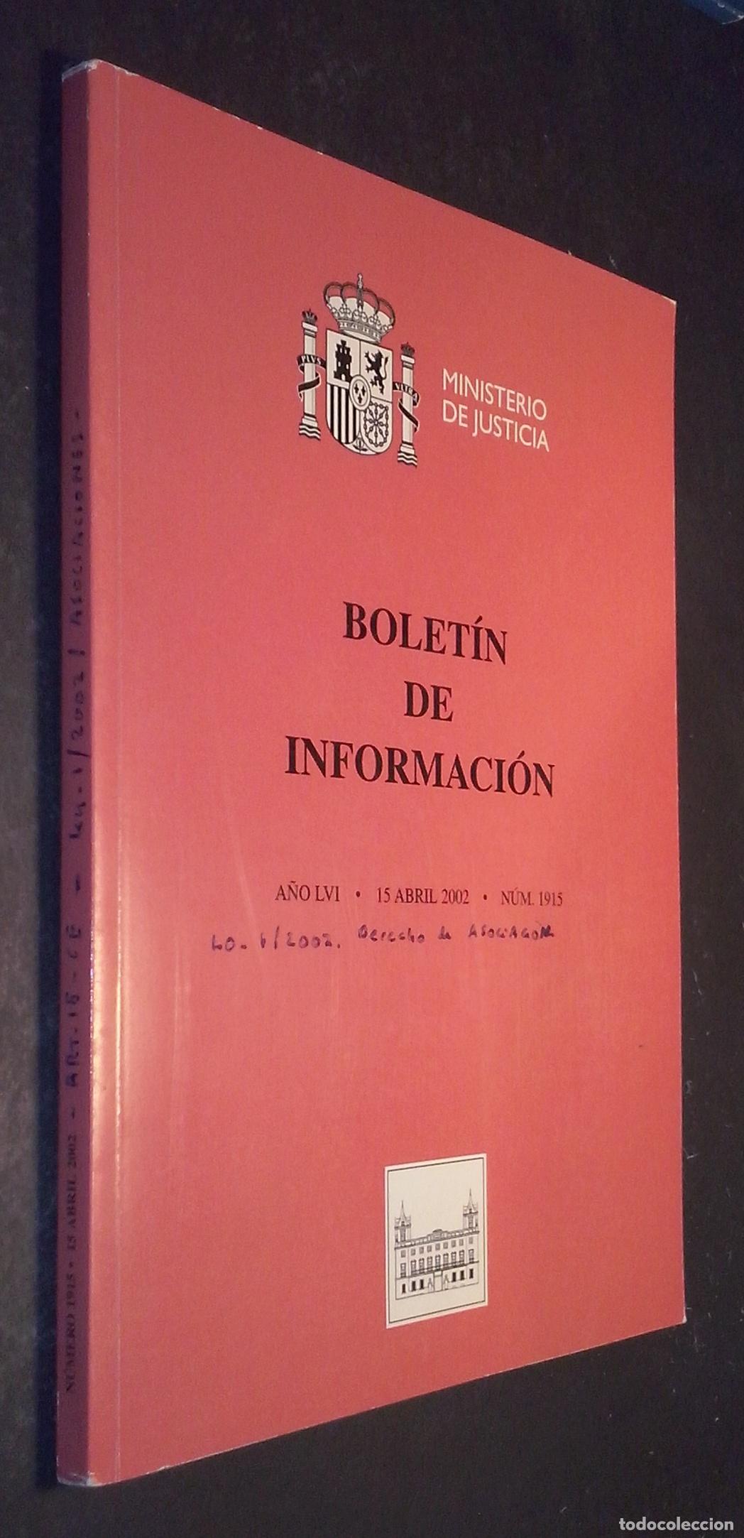 B&uuml;cher: Bolet&iacute;n de Informaci&oacute;n. A&ntilde;o LVI. 15 Abril 2002. N&ordm; 1915 - REVISTA: