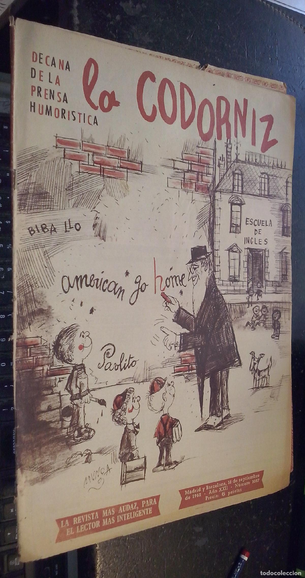 B&uuml;cher: La codorniz. A&ntilde;o XXII. N&ordm; 1087. 16 de septiembre de 1962 - REVISTA: