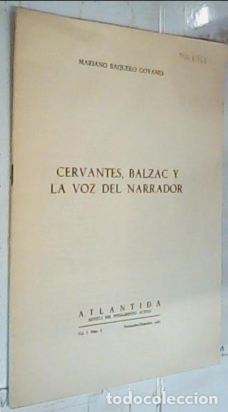 Livros em segunda m&atilde;o: Cervantes, Balzac y la voz del narrador. Separata - Baquero Goyanes, Mariano: