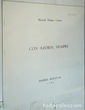 B&uuml;cher: Con Azor&iacute;n, siempre. Separata - Mu&ntilde;oz Cort&eacute;s, Manuel: