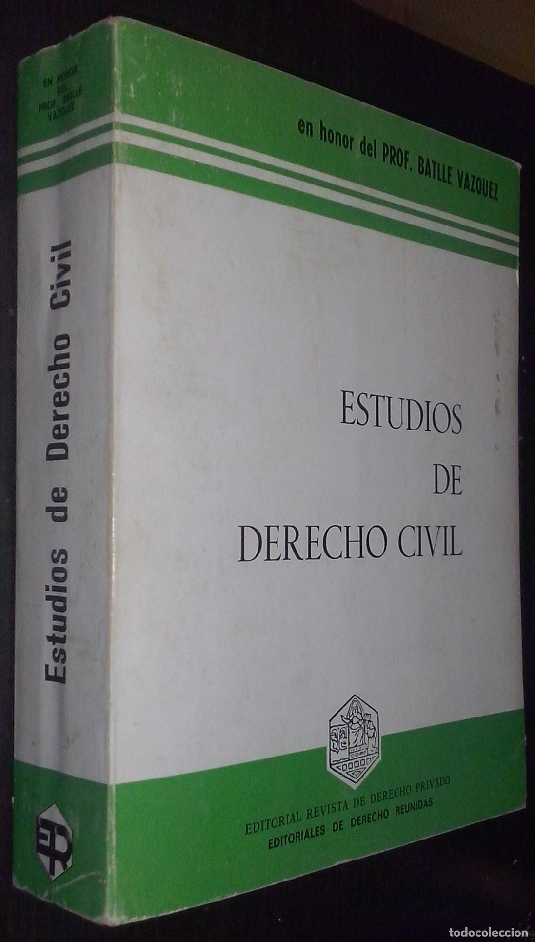 Livres: Estudios de derecho civil en honor del prof. Batlle V&aacute;zquez - AA. VV.: