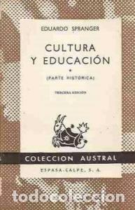 Livros em segunda m&atilde;o: Cultura y educaci&oacute;n I (parte hist&oacute;rica) - SPRANGER, Eduardo: