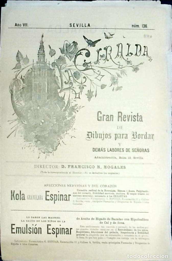 B&uuml;cher: La Giralda n&ordm; 136 A&ntilde;o VII. Gran revista de dibujos para bordar y dem&aacute;s labores de se&ntilde;oras. Director