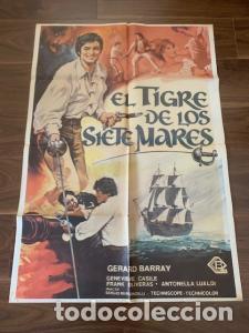 Libri di seconda mano: CARTEL DE CINE EL TIGRE DE LOS 7 MARES. GERARD BARRAY. 70X100 CM APROX. - :