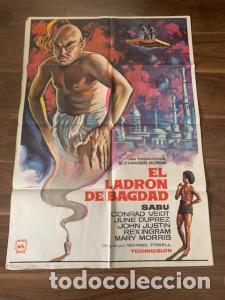 Libri di seconda mano: CARTEL DE CINE EL LADRON DE BAGDAD. SABU. CONRAD VEIDT. 70X100 CM APROX. - MAC:
