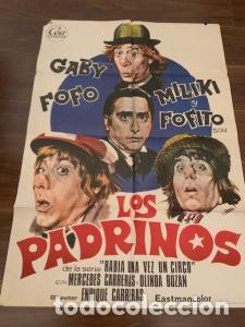 Libros: CARTEL CINE LOS PADRINOS. GABY, FOFO, MILIKI Y FOFITO.70X100 CM. - :