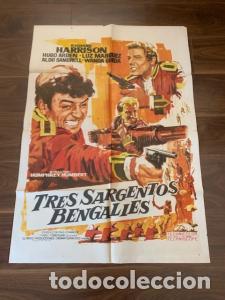 Livros em segunda m&atilde;o: CARTEL DE CINE TRES SARGENTOS BENGALIES. RICHARD HARRISON. 70X100 CM APROX. - :