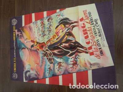 Libri di seconda mano: CARTEL CINE LA CARGA DE LA BRIGADA LIGERA. FERROL FLYNN. OLIVIA DE HAVILLAND. MICHAEL CURTIZ. 68X100