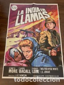 B&uuml;cher: CARTEL DE CINE LA INDIA EN LLAMAS. KENNETH MORE. LAUREN BACALL. 70X100 CM APROX. - JANO: