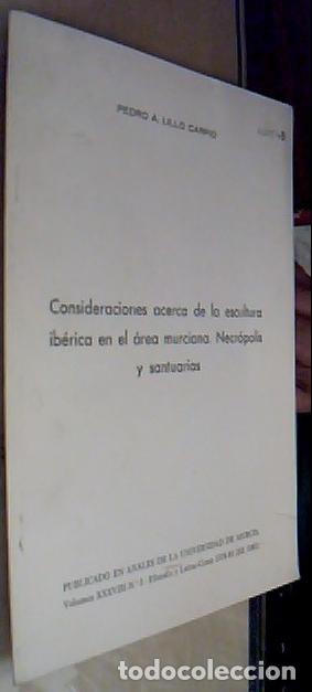 Livros em segunda m&atilde;o: Consideraciones acerca de la escultura ib&eacute;rica en el &aacute;rea murciana. Necr&oacute;polis y santuarios - LILLO