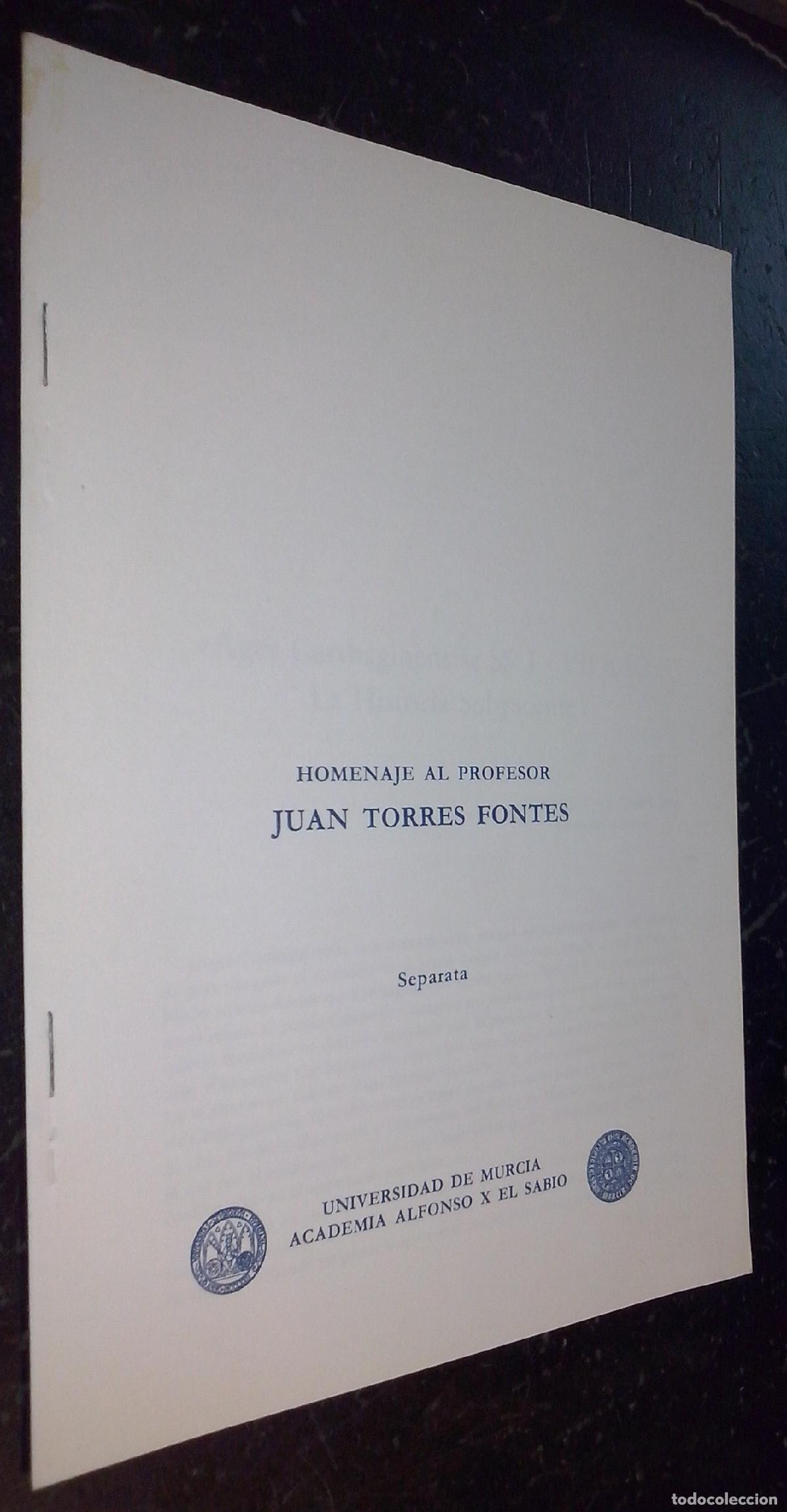 B&uuml;cher: Homenaje al profesor Juan Torres Fontes. Separata - YELO TEMPLADO, Antonio: