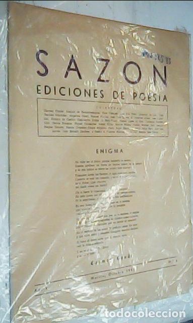 Libros: Saz&oacute;n A&ntilde;o I, n&ordm; 4, Octubre. Ediciones de Poes&iacute;a - Autores Varios: