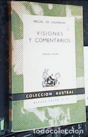 Libros: Visiones y comentarios - UNAMUNO, Miguel de: - Foto 1