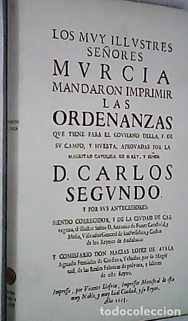 Libros: Ordenanzas de Murcia de Carlos II (Murcia, 1695) - ORDENANZAS: