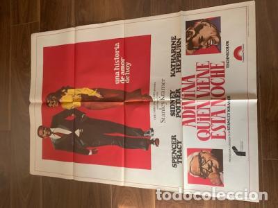 Libros: CARTEL DE CINE ADIVINA QUIEN VIENE ESTA NOCHE. SPENCER TRACY. SIDNEY POITIER. KATHARINE HEPBURN. 70X