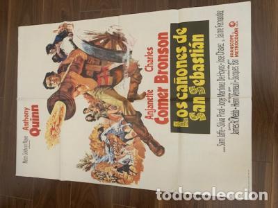 Livres: CARTEL DE CINE LOS CA&Ntilde;ONES DE SAN SEBASTIAN. ANTHONY QUINN. CHARLES BRONSON. ANJANETTE COMER. 70X100
