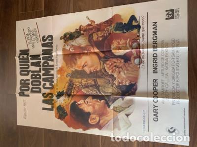 Livros em segunda m&atilde;o: CARTEL DE CINE POR QUIEN DOBLAN LAS CAMPANAS. GARY COOPER. INGRID BERGMAN. 70X100 CM APROX. - :