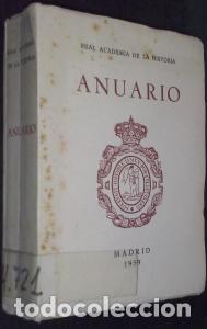Libri di seconda mano: Anuario de la Real Academia de la Historia. A&ntilde;o 1959 - AN&Oacute;NIMO: