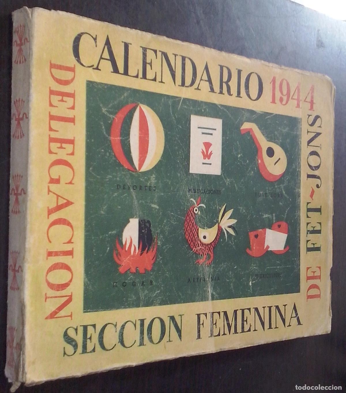 Livros em segunda m&atilde;o: Calendario 1944. Delegaci&oacute;n Secci&oacute;n Femenina de la FET - JONS - AN&Oacute;NIMO: