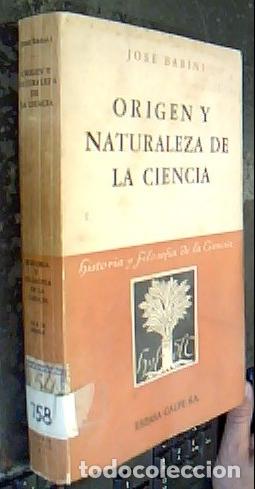 Livros em segunda m&atilde;o: Origen y naturaleza de la ciencia - BABINI, Jos&eacute;: