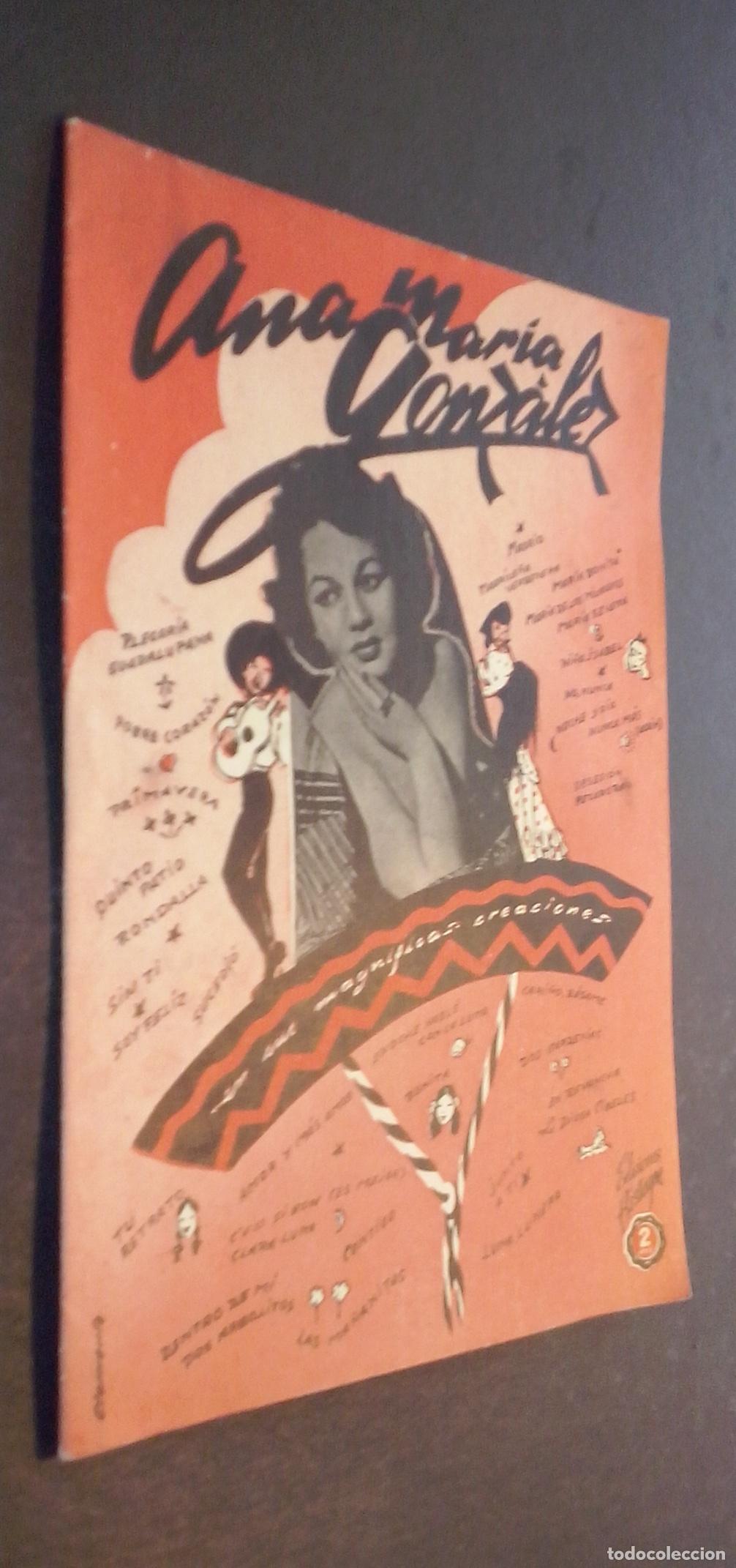 Libri di seconda mano: Ana Mar&iacute;a Gonz&aacute;lez. Selecci&oacute;n de sus magn&iacute;ficas creaciones en discos - CANCIONERO: