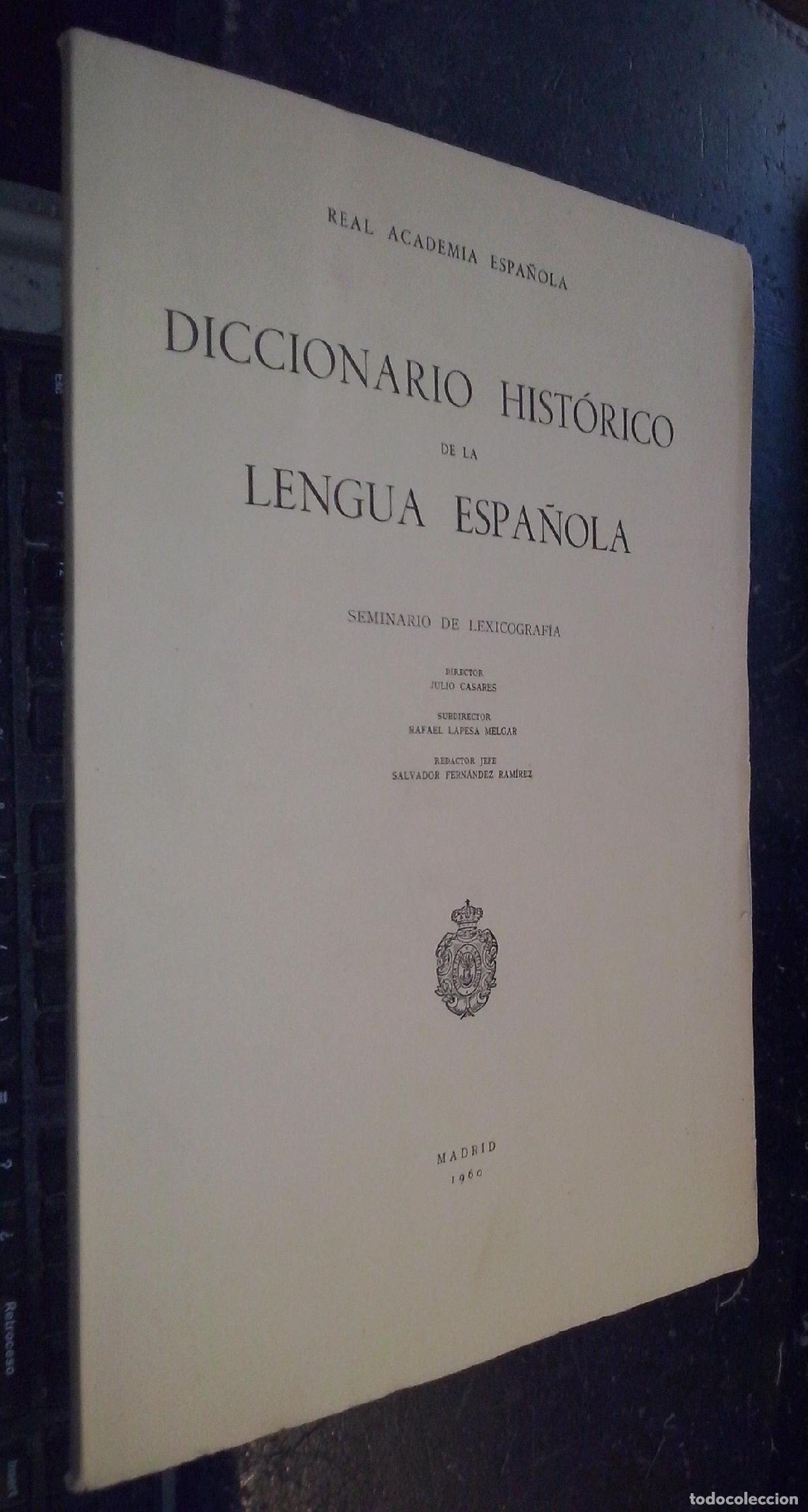 Libros: Diccionario hist&oacute;rico de la lengua espa&ntilde;ola. Seminario de Lexicograf&iacute;a. Fasc&iacute;culo primero: a-aboleng