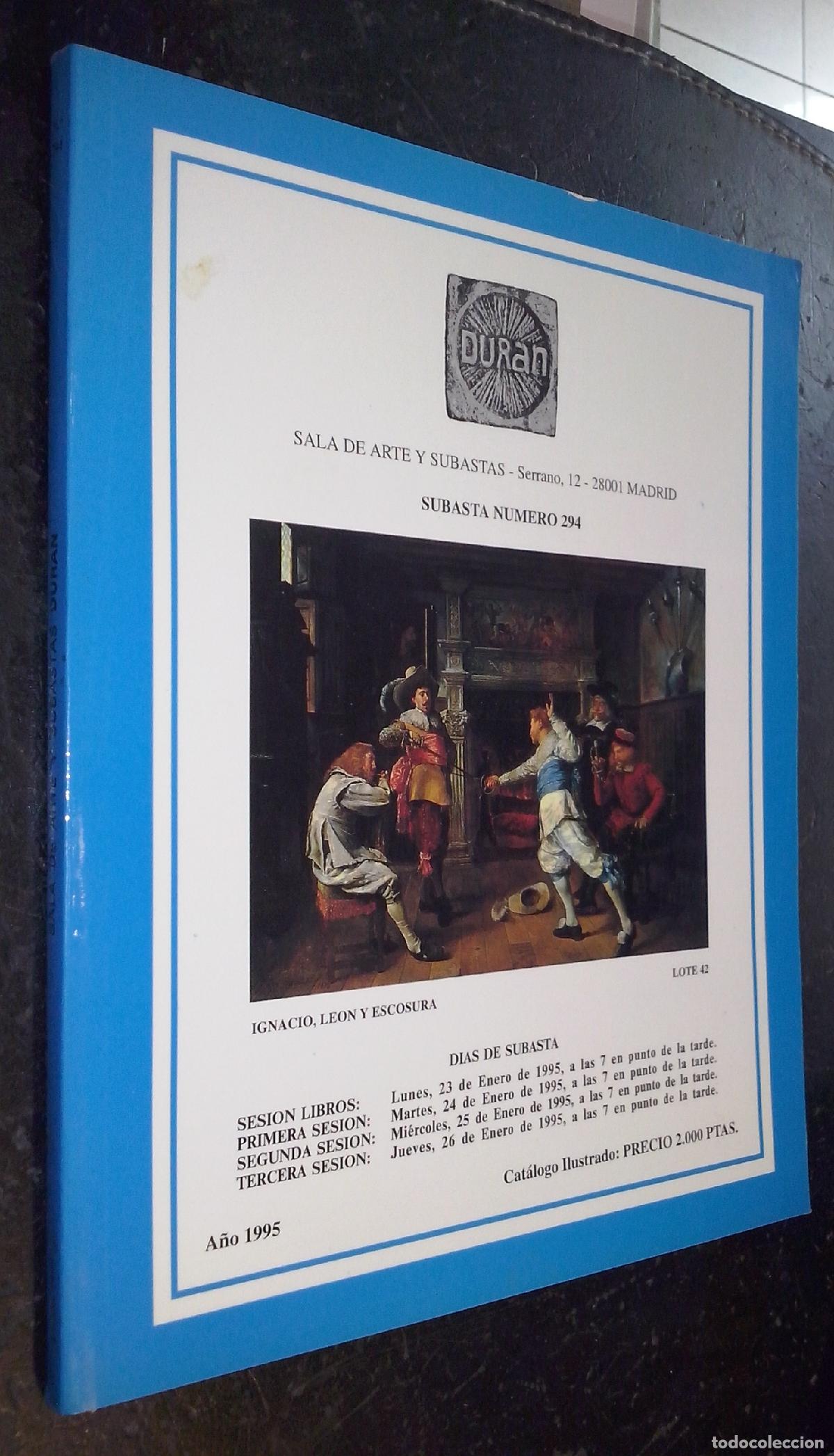 Libri di seconda mano: Duran. Subastas de Arte. N&ordm; 294. A&ntilde;o 1995 - CAT&Aacute;LOGO: