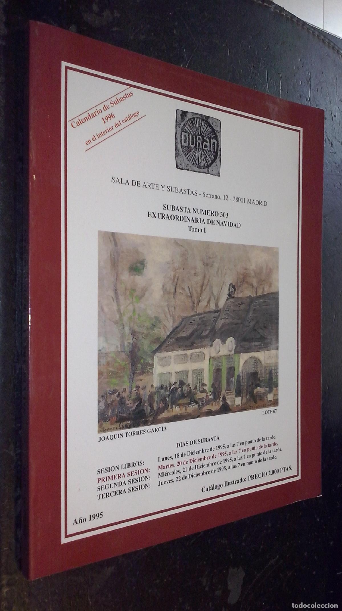 B&uuml;cher: Duran. Subastas de Arte. N&ordm; 303. Extraordinaria de navidad. Tomo I. A&ntilde;o 1995 - CAT&Aacute;LOGO: