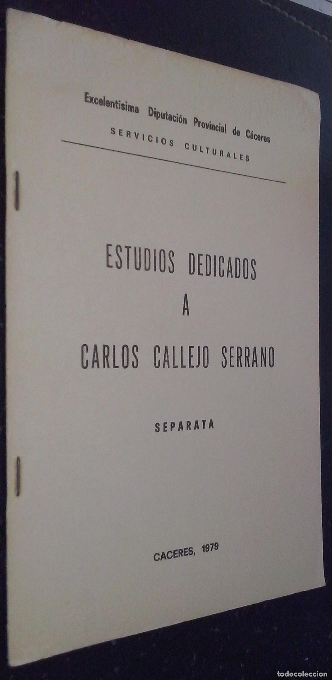 Libros: Estudios dedicados a Carlos Callejo Serrano. Separata - AA. VV.: