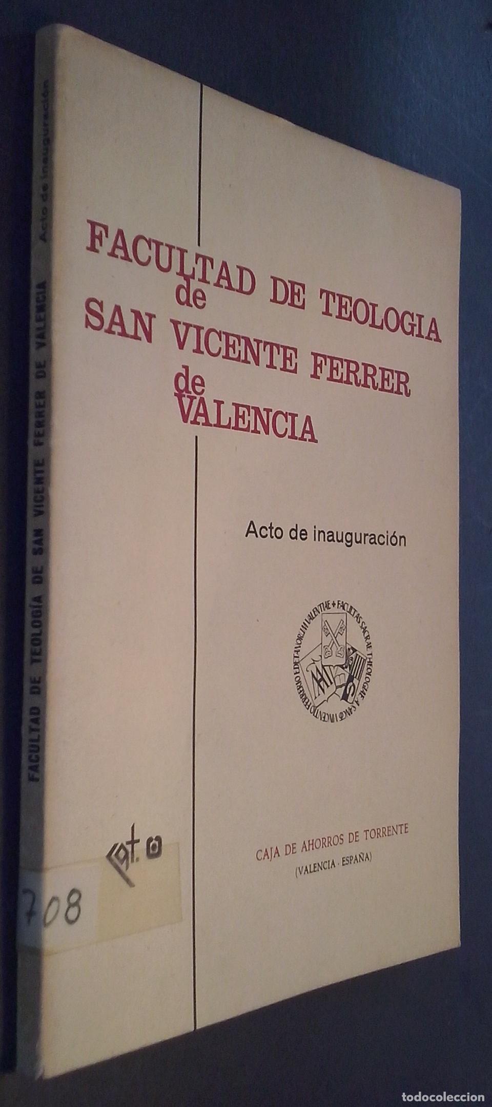 Libros: Facultad de Teolog&iacute;a de San Vicente Ferrer de Valencia. Acto de inauguraci&oacute;n - AA. VV.: