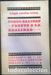 Libros: Pedro Salinas frente a la realidad - COSTA VIVA, Olga: