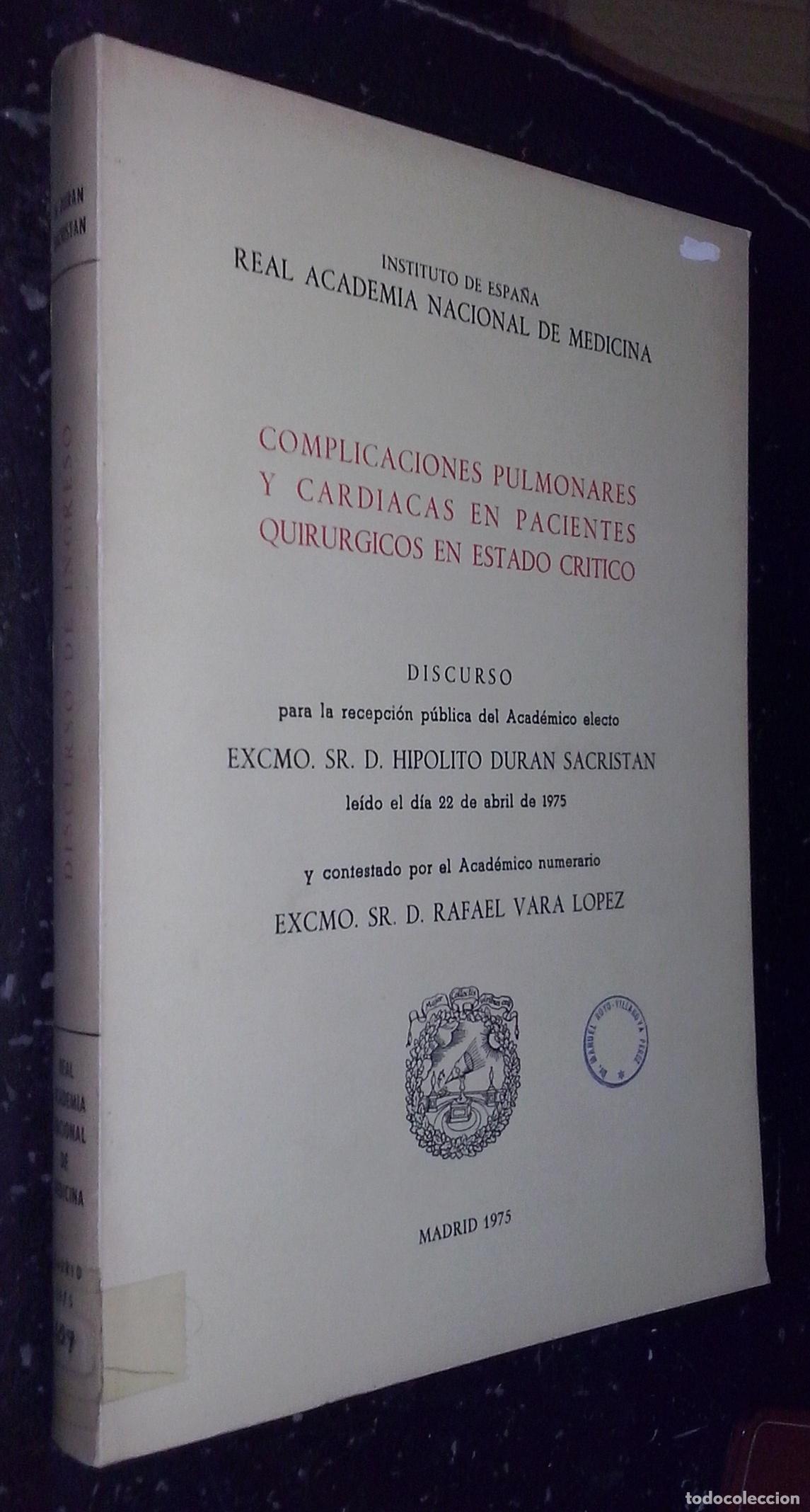 B&uuml;cher: Complicaciones pulmonares y card&iacute;acas en pacientes quir&uacute;rgicos en estado cr&iacute;tico. Discurso para la r