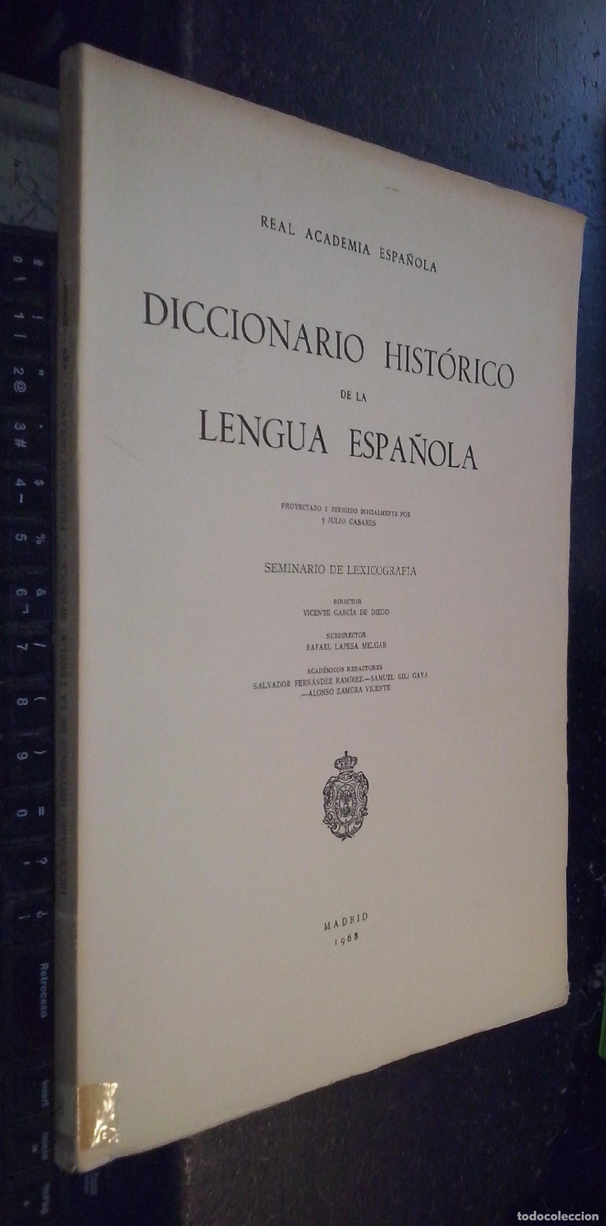 Libros: Diccionario hist&oacute;rico de la lengua espa&ntilde;ola. Seminario de Lexicograf&iacute;a. Fasc&iacute;culo octavo: aga-aguant