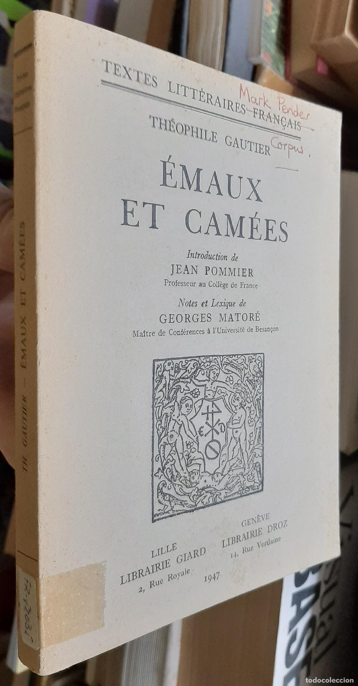 Libros: Emaux et camees - GAUTIER, Th&eacute;ophile: - Foto 1
