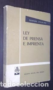 Libros: Ley de prensa e imprenta - LEGISLACI&Oacute;N: