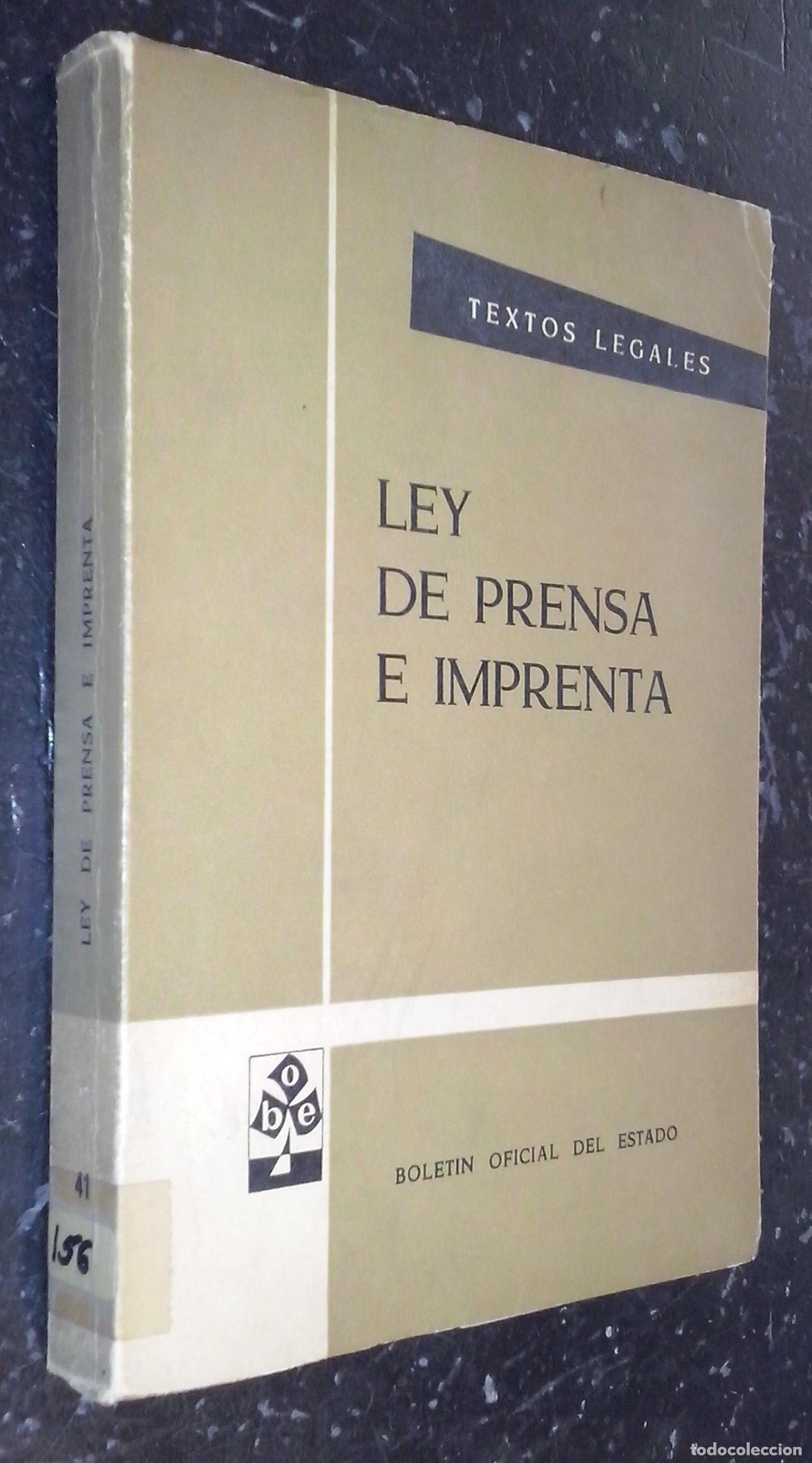 Libros: Ley de prensa e imprenta - LEYES: