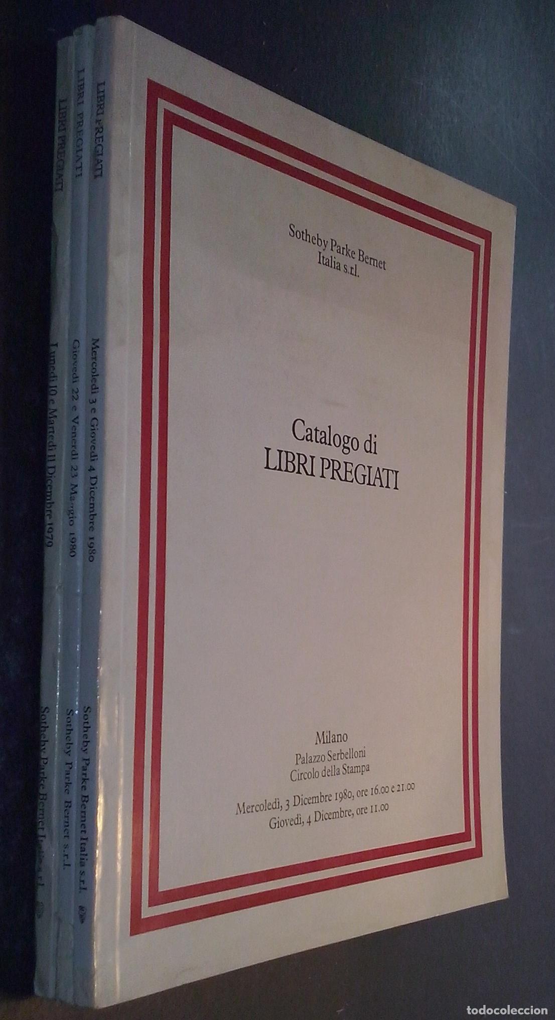 Libros: Catalogo di libri pregiati. 10-11 Dicembre 1979. 22-23 Maggio 1980. 3-4 Dicembre 1980. 3 tomos - CAT