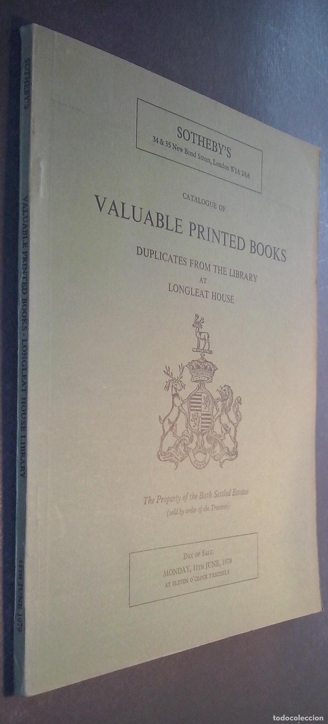 Libros: Catalogue of Valuable Printed Books duplicates fron the Library al Longleat House - CAT&Aacute;LOGO: