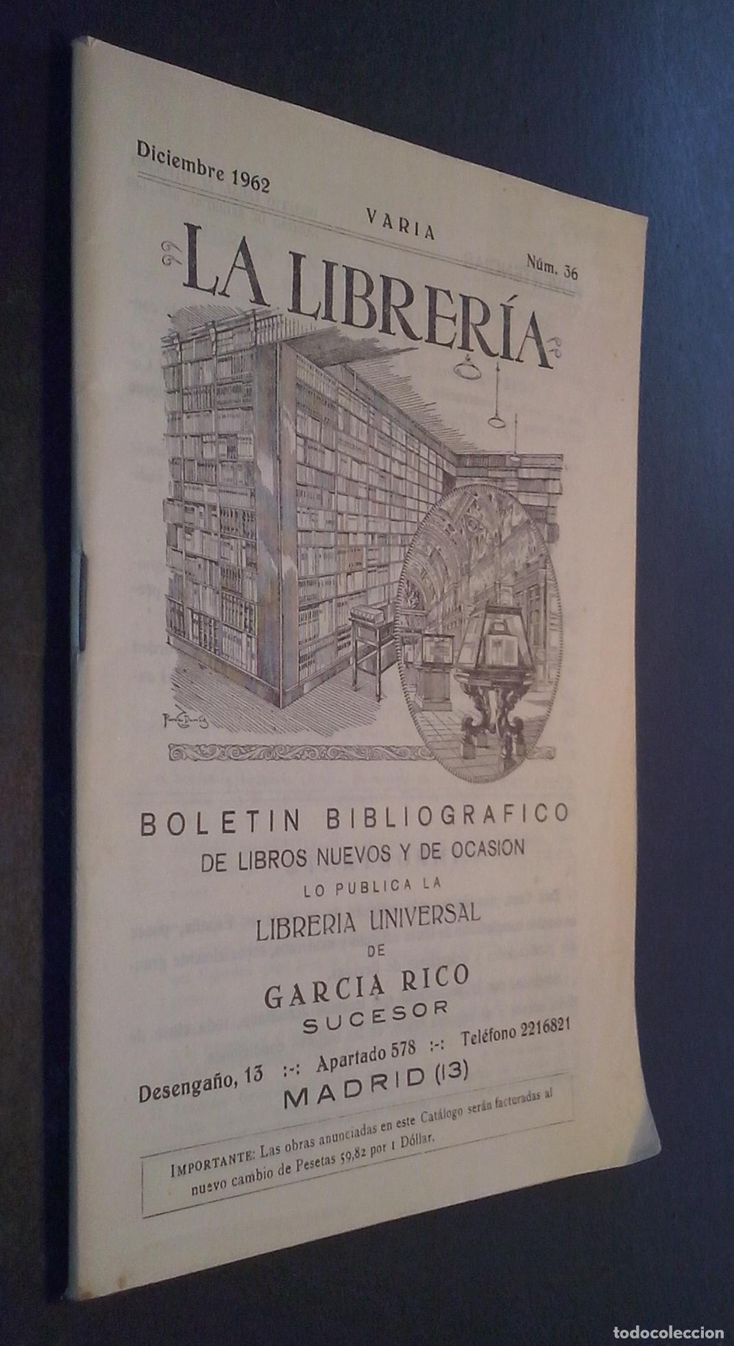 books: La Librer&iacute;a. Bolet&iacute;n bibliogr&aacute;fico de libros nuevos y de ocasi&oacute;n. N&ordm; 36 - CAT&Aacute;LOGO: