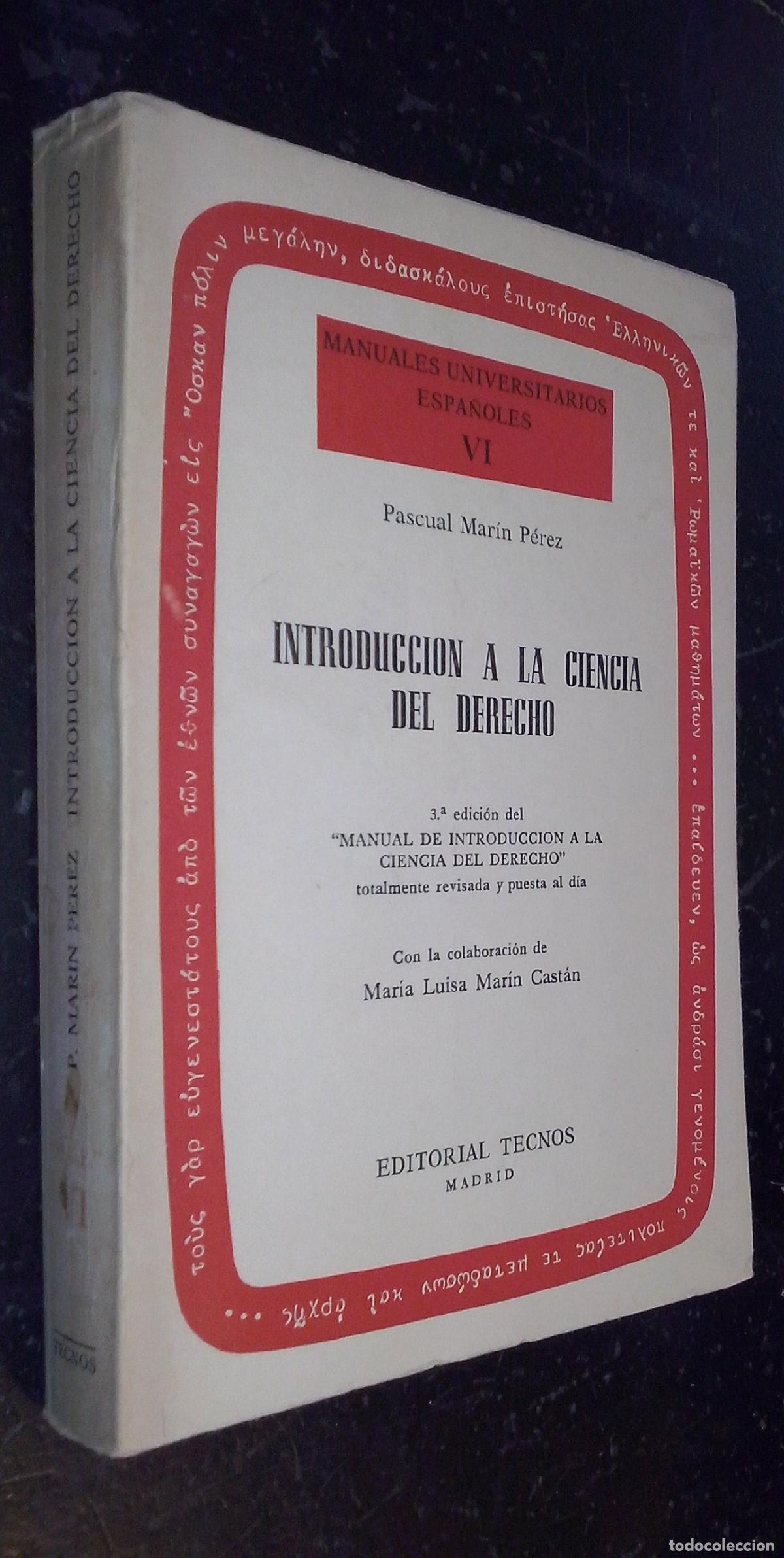 Libros: Introducci&oacute;n a la ciencia del derecho - MAR&Iacute;N P&Eacute;REZ, Pascual: - Foto 1