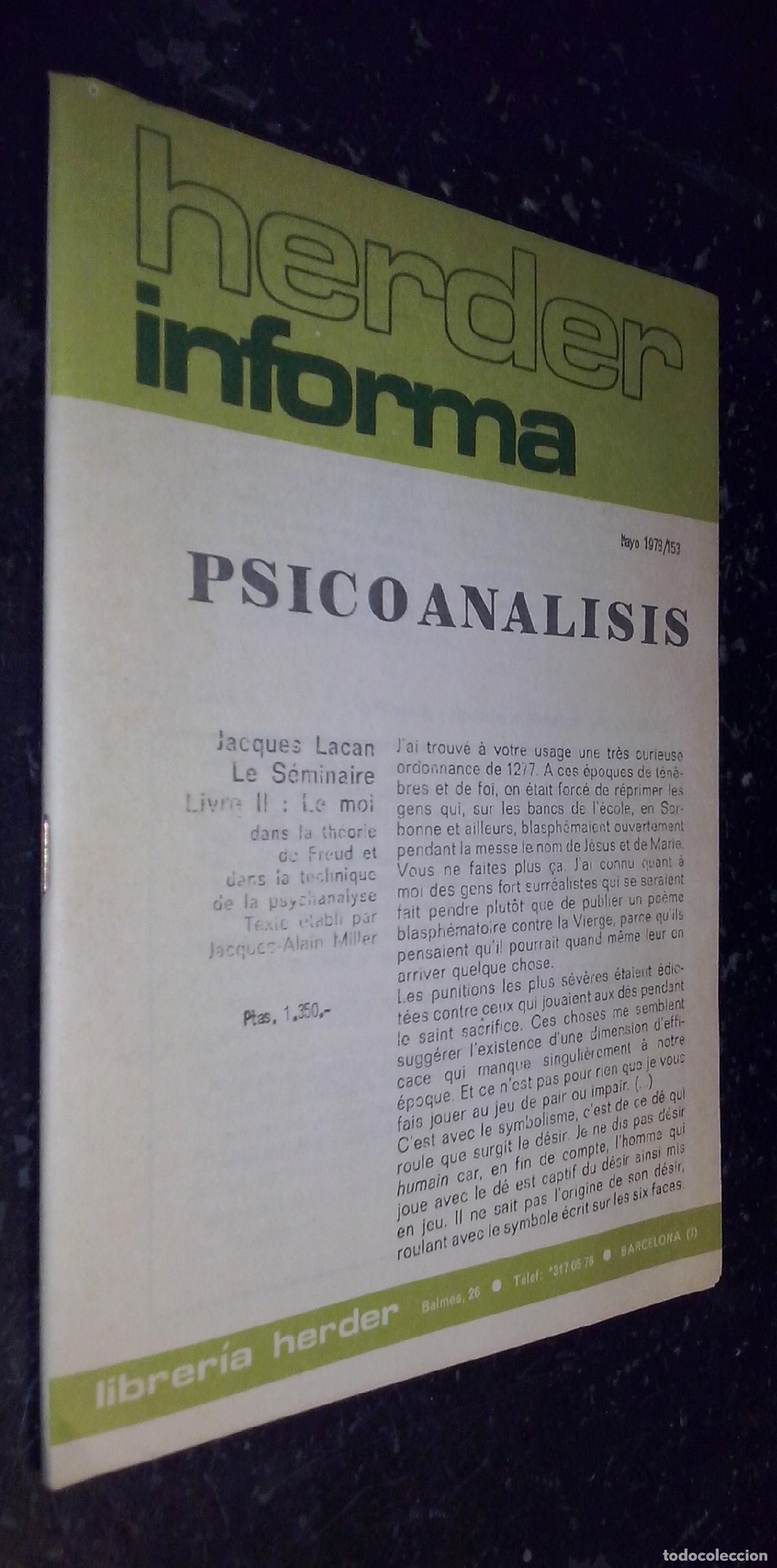 B&uuml;cher: Herder Informa. Psicoan&aacute;lisis - REVISTA: