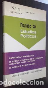 Libri di seconda mano: Revista de estudios pol&iacute;ticos. Nueva &eacute;poca. N&int; 20. Marzo-Abril 1981 - REVISTA: